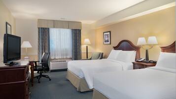 Premium bedding, desk, iron/ironing board, free cribs/infant beds