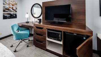 Premium bedding, down comforters, pillowtop beds, desk