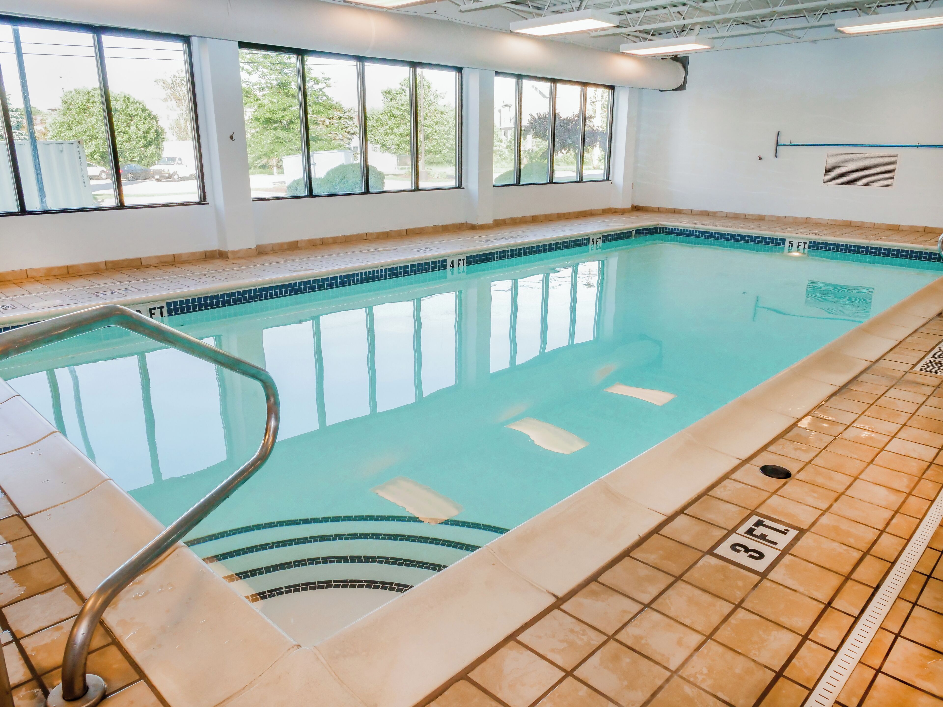 Indoor pool, sun loungers