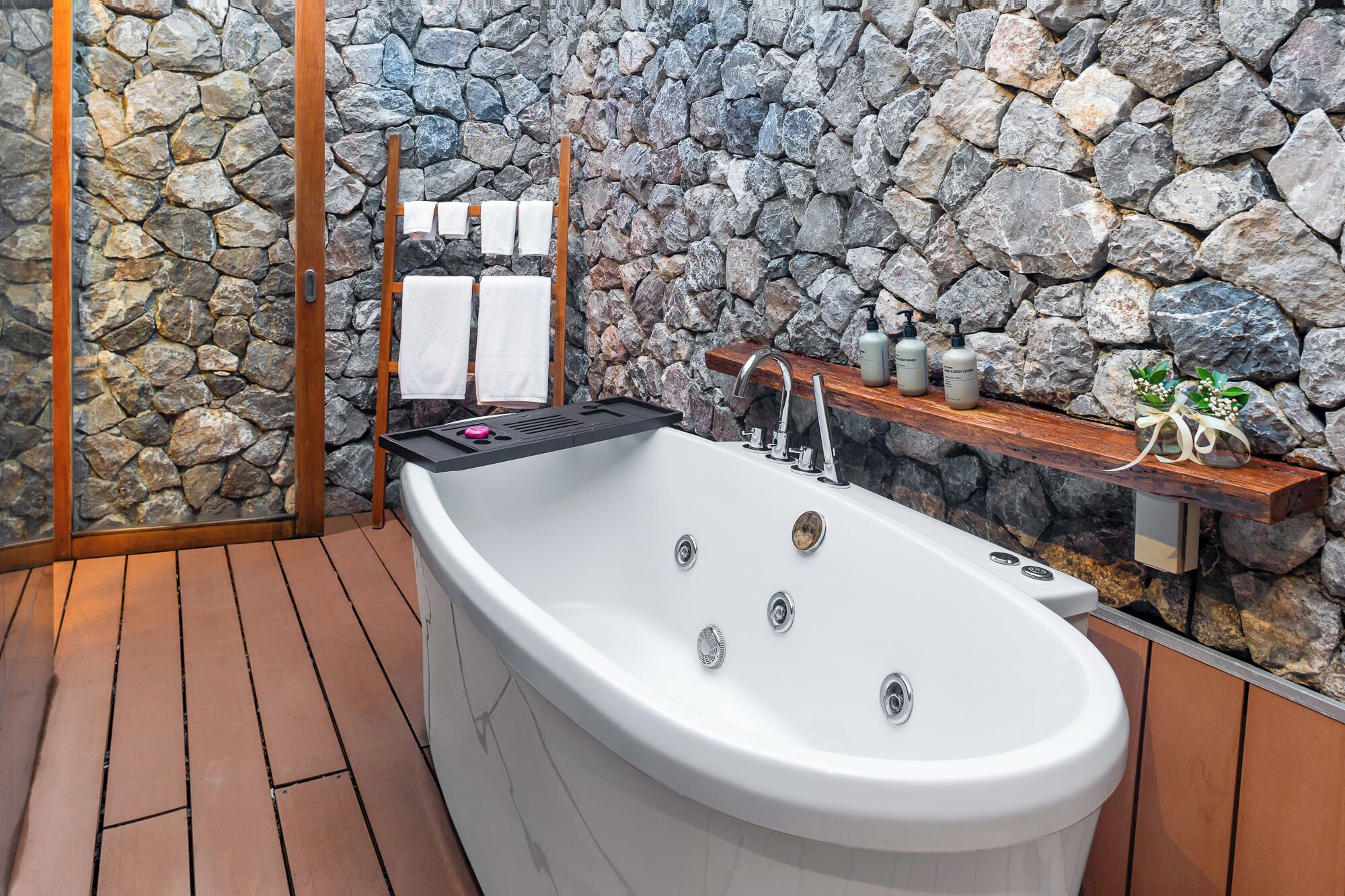 royal oceanfront pool villa | bathroom | free toiletries, hair dryer, bathrobes, slippers