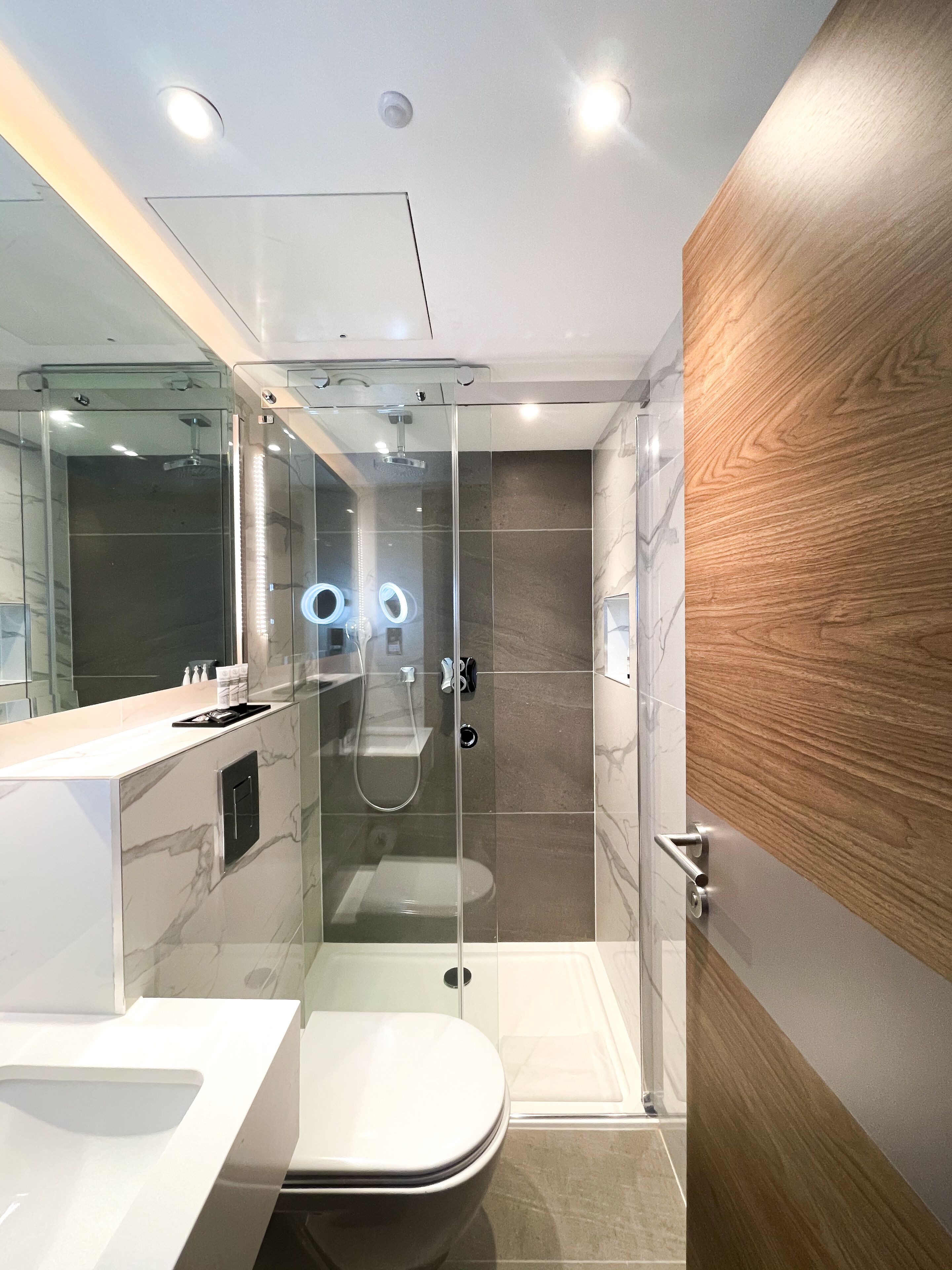 deluxe single room | bathroom | hair dryer, towels, soap, shampoo