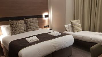 In-room safe, desk, laptop workspace, blackout drapes