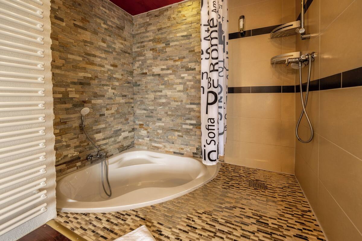 deluxe apartment, 1 queen bed with sofa bed | deep-soaking bathtub