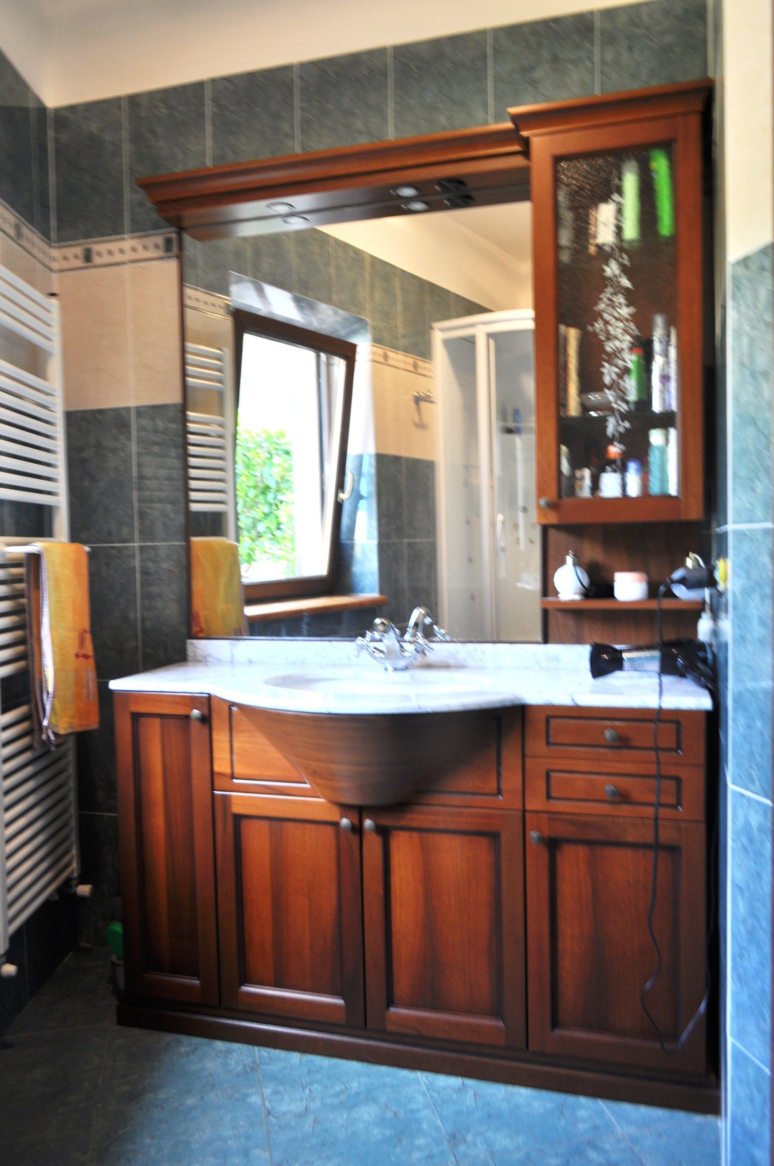 shower, rainfall showerhead, designer toiletries, hair dryer