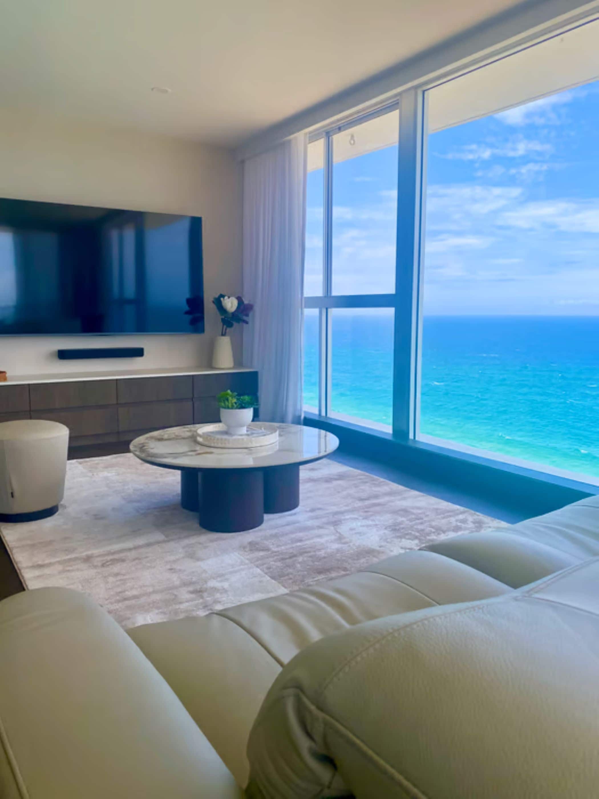 Executive Apartment, Ocean View | Living area | Flat-screen TV