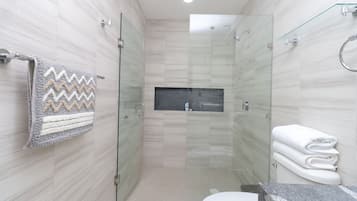 Business Room | Bathroom | Shower, free toiletries, towels, toilet paper