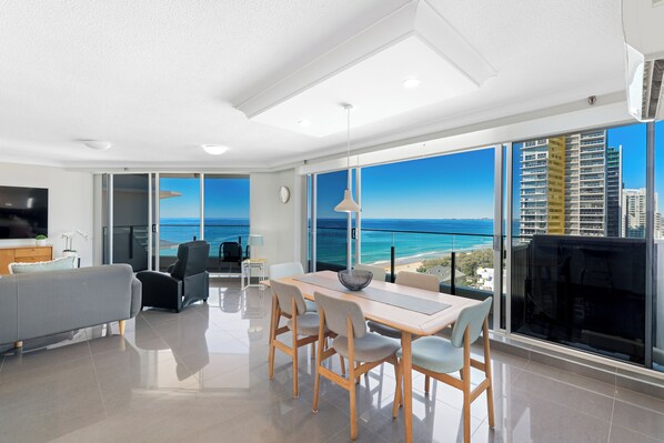 Premium Two Bedroom Ocean View Apartment | Living area | TV