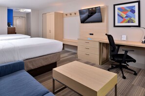 Pillowtop beds, desk, laptop workspace, blackout drapes
