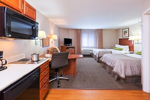 Studio Suite, 2 Double Beds | Pillowtop beds, in-room safe, desk, blackout drapes
