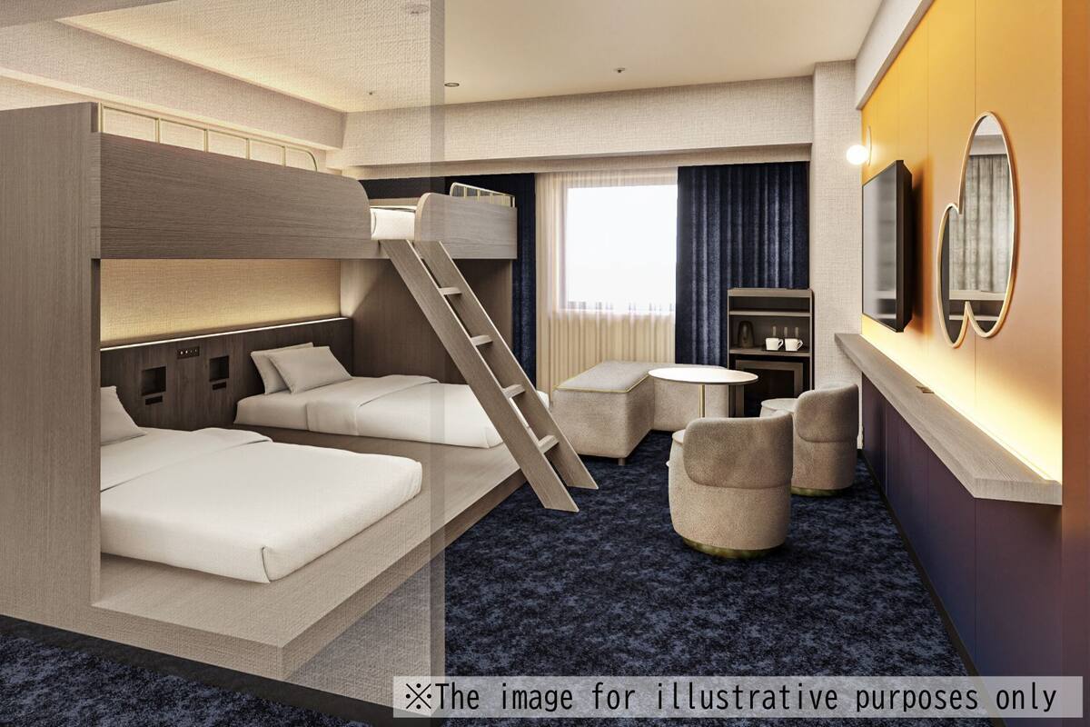 Quarto quádruplo, para não fumantes (with Bunk Bed) | Roupas de cama premium, edredons de pluma, escrivaninha
