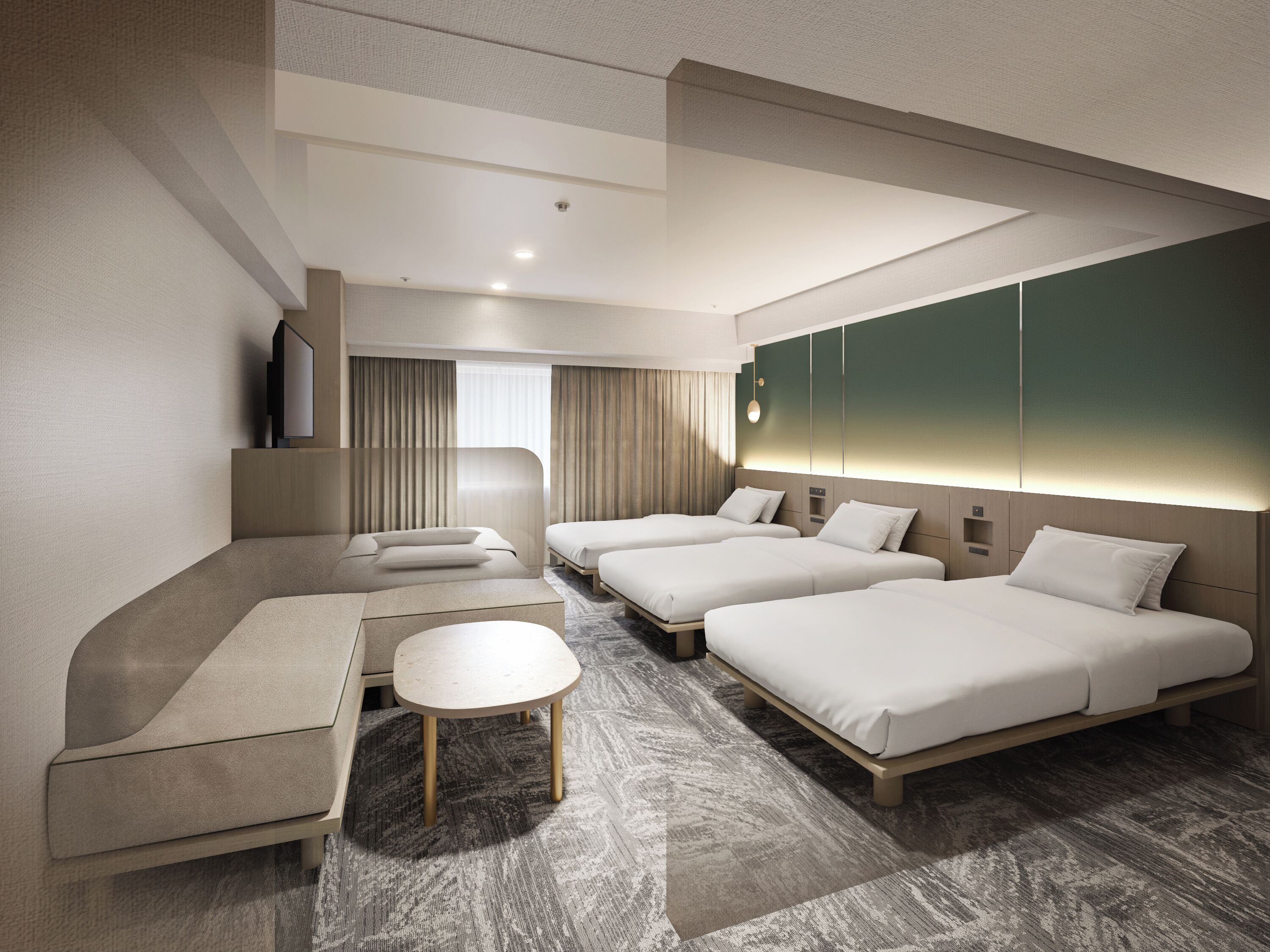 Premium bedding, down duvets, desk, blackout curtains