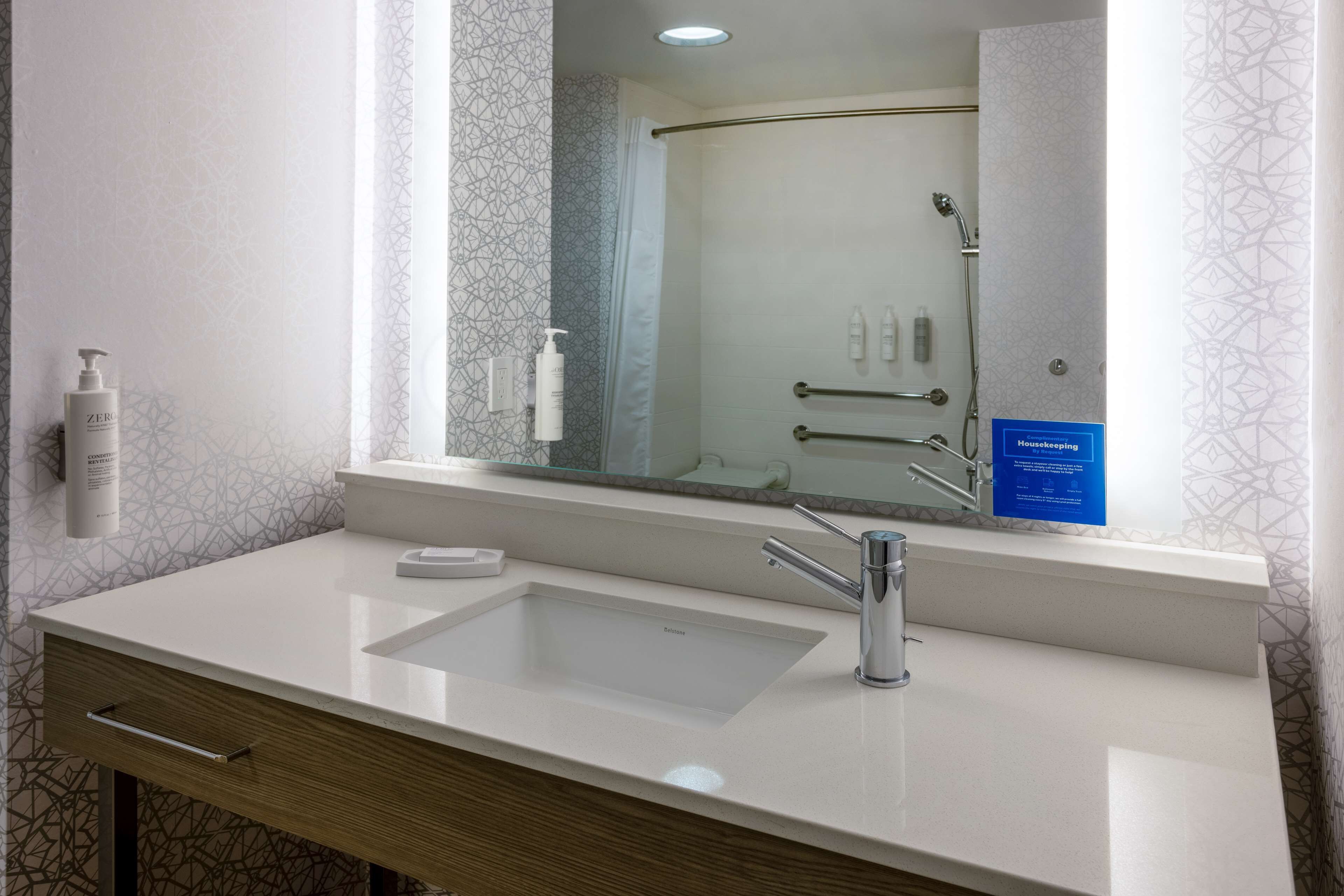 free toiletries, hair dryer, towels