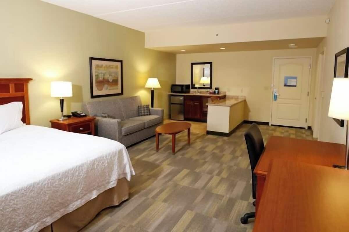 In-room safe, desk, laptop workspace, blackout drapes