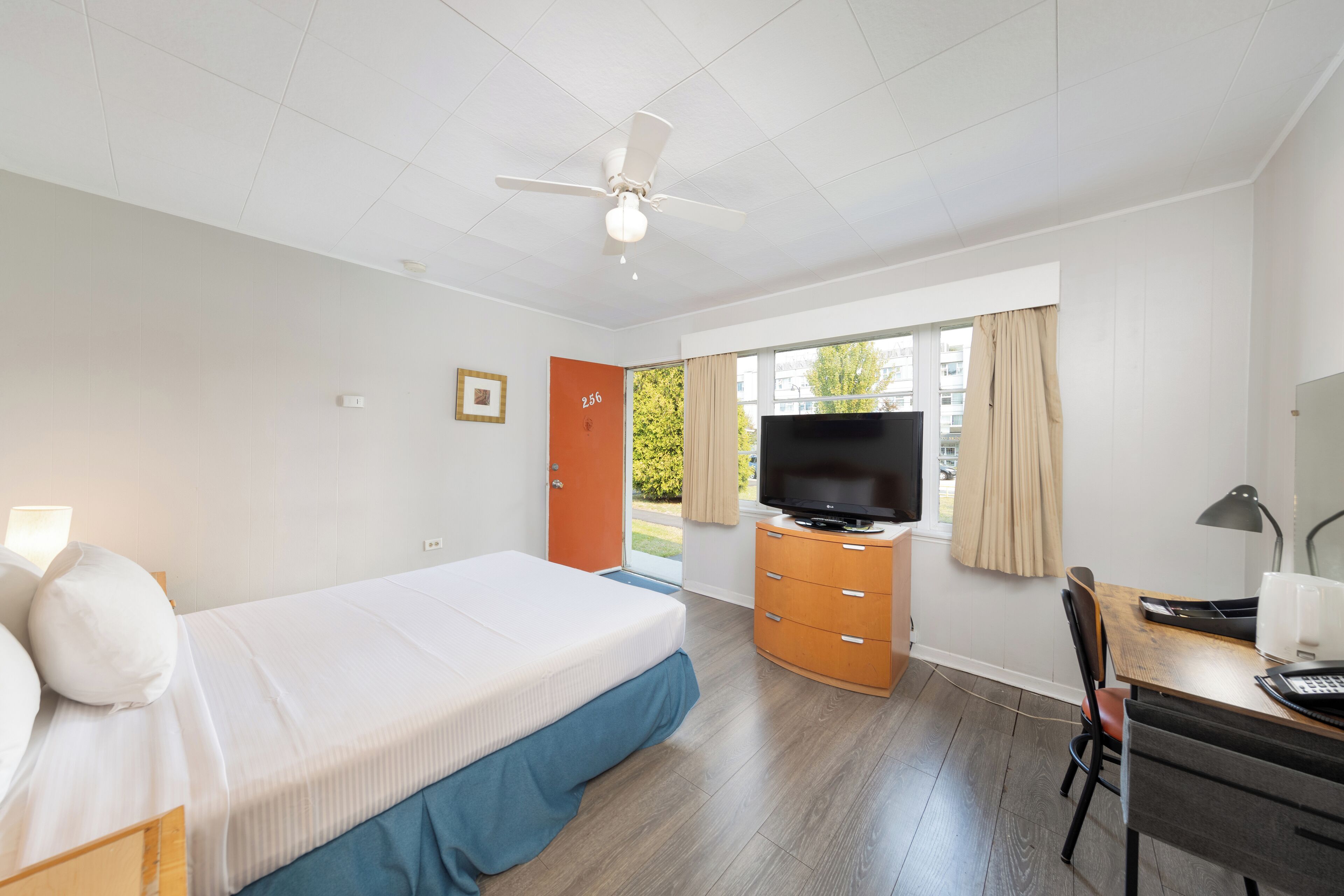 Cortinas blackout y tabla de planchar con plancha 