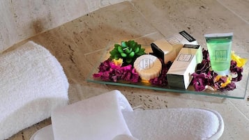 Douche, articles de toilette gratuits, sĂšche-cheveux, bidet