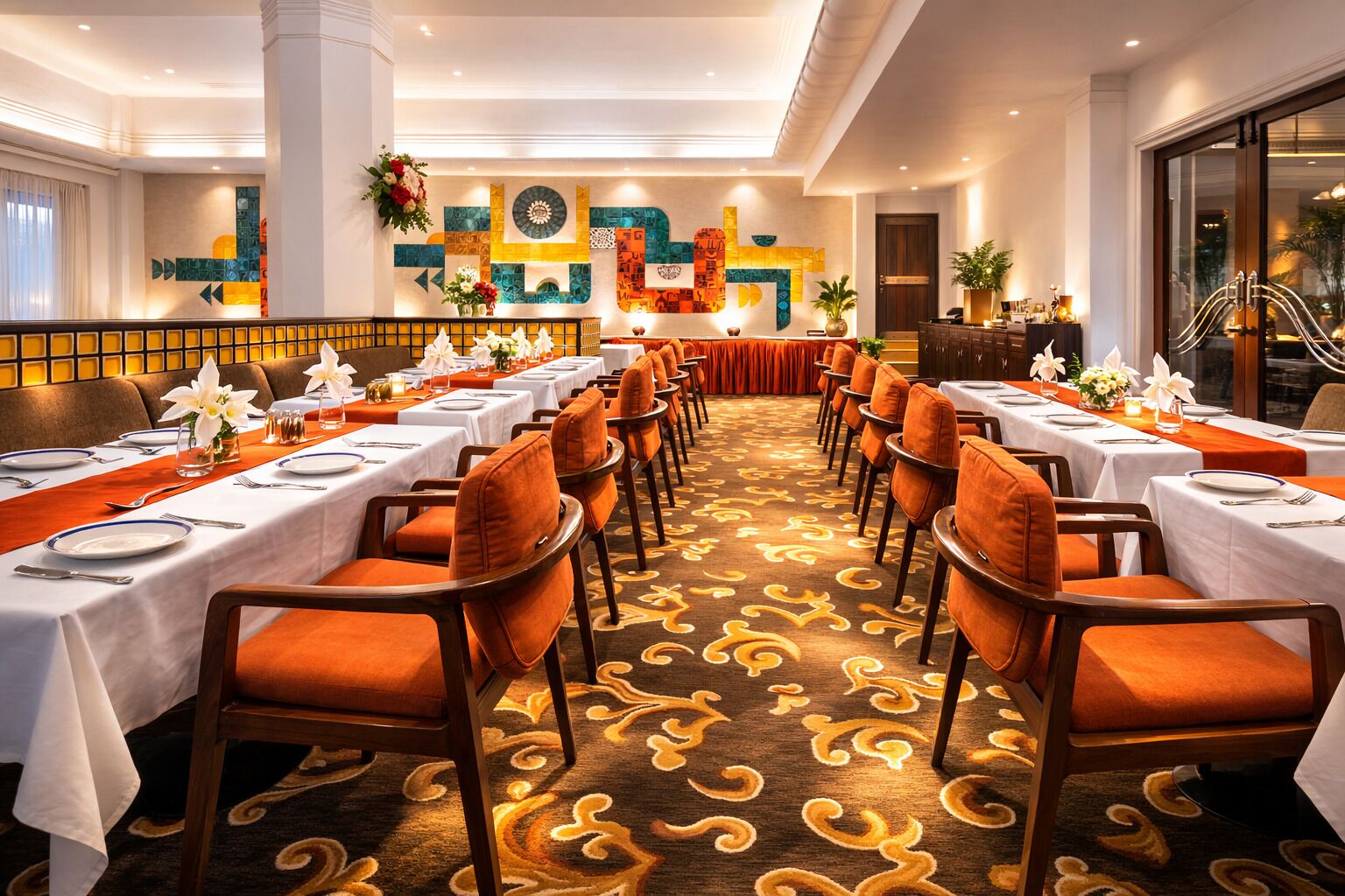 Phục vụ bữa sáng, bữa trưa và bữa tối 