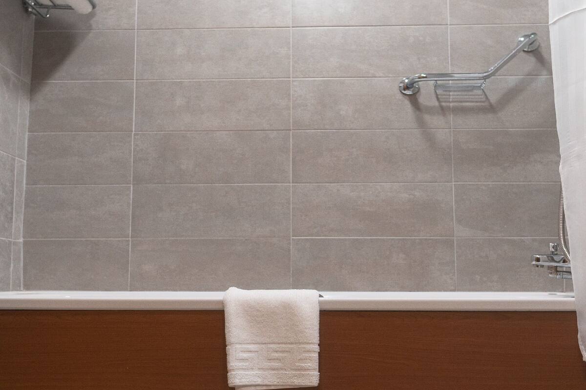 free toiletries, hair dryer, towels