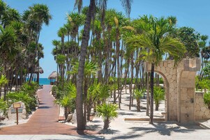 Private beach, white sand, beach cabanas, sun loungers