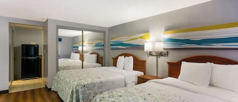 WiFi (free), alarm clocks, bed sheets