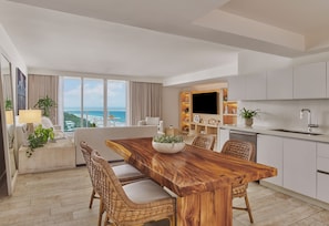 Room, Multiple Beds, Balcony, Ocean View | Private kitchen