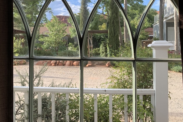 Vue depuis lâhĂ©bergement