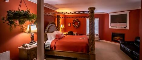 Luksushuone, 1 suuri parisänky ja vuodesohva, poreamme, näköala viinitilalle | Pillowtop-patjalliset sängyt, minibaari, työpöytä, äänieristys