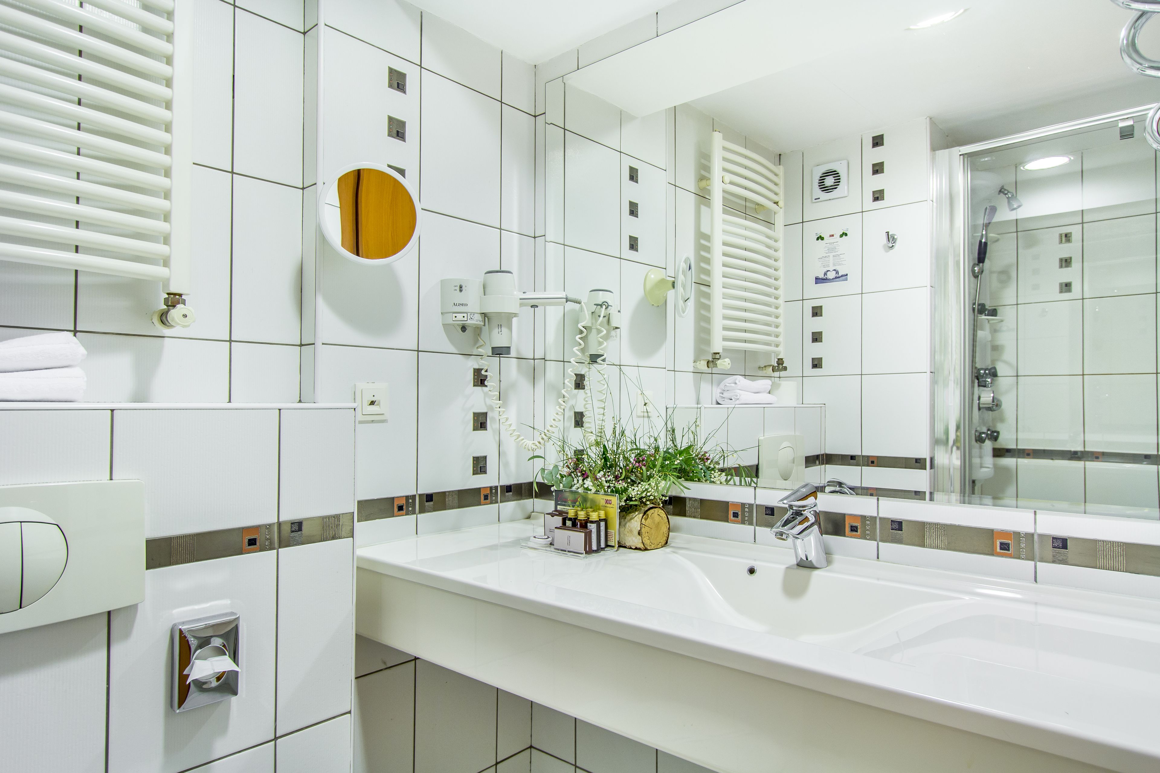 free toiletries, hair dryer, bathrobes, slippers