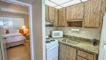 Fridge, microwave, coffee/tea maker