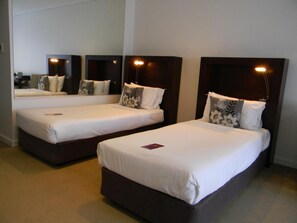 Premium bedding, iron/ironing board, cribs/infant beds, free WiFi