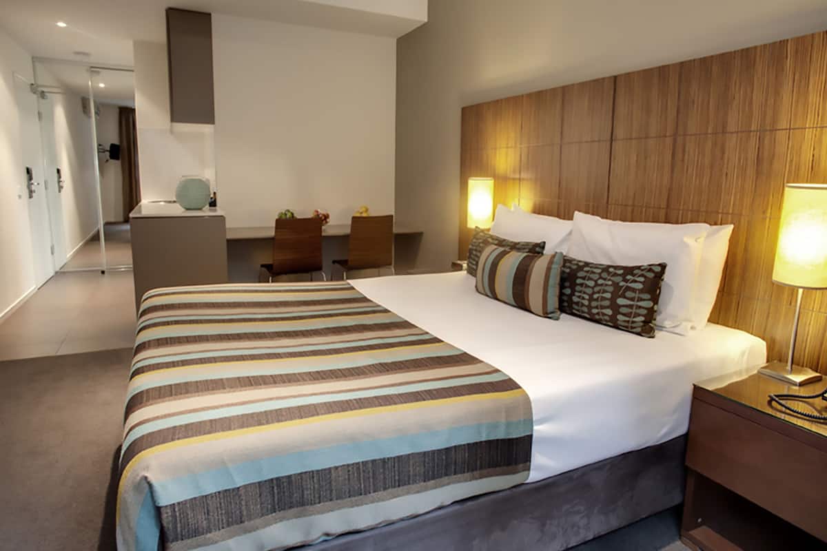 Desk, laptop workspace, iron/ironing board, cots/infant beds