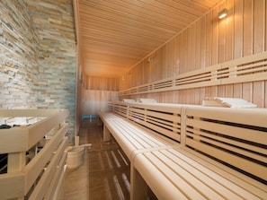 Sauna, steam room, body treatments, aromatherapy, hot stone massages