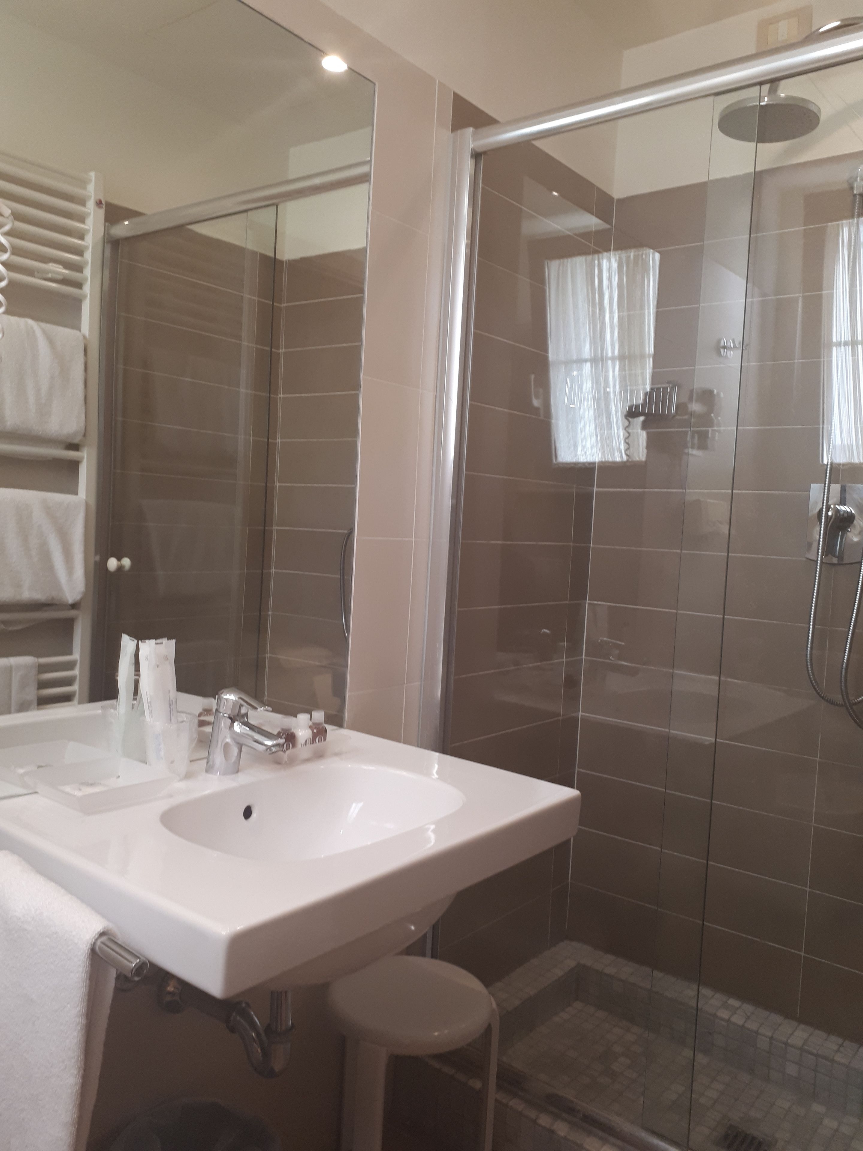 shower, free toiletries, hair dryer, bidet