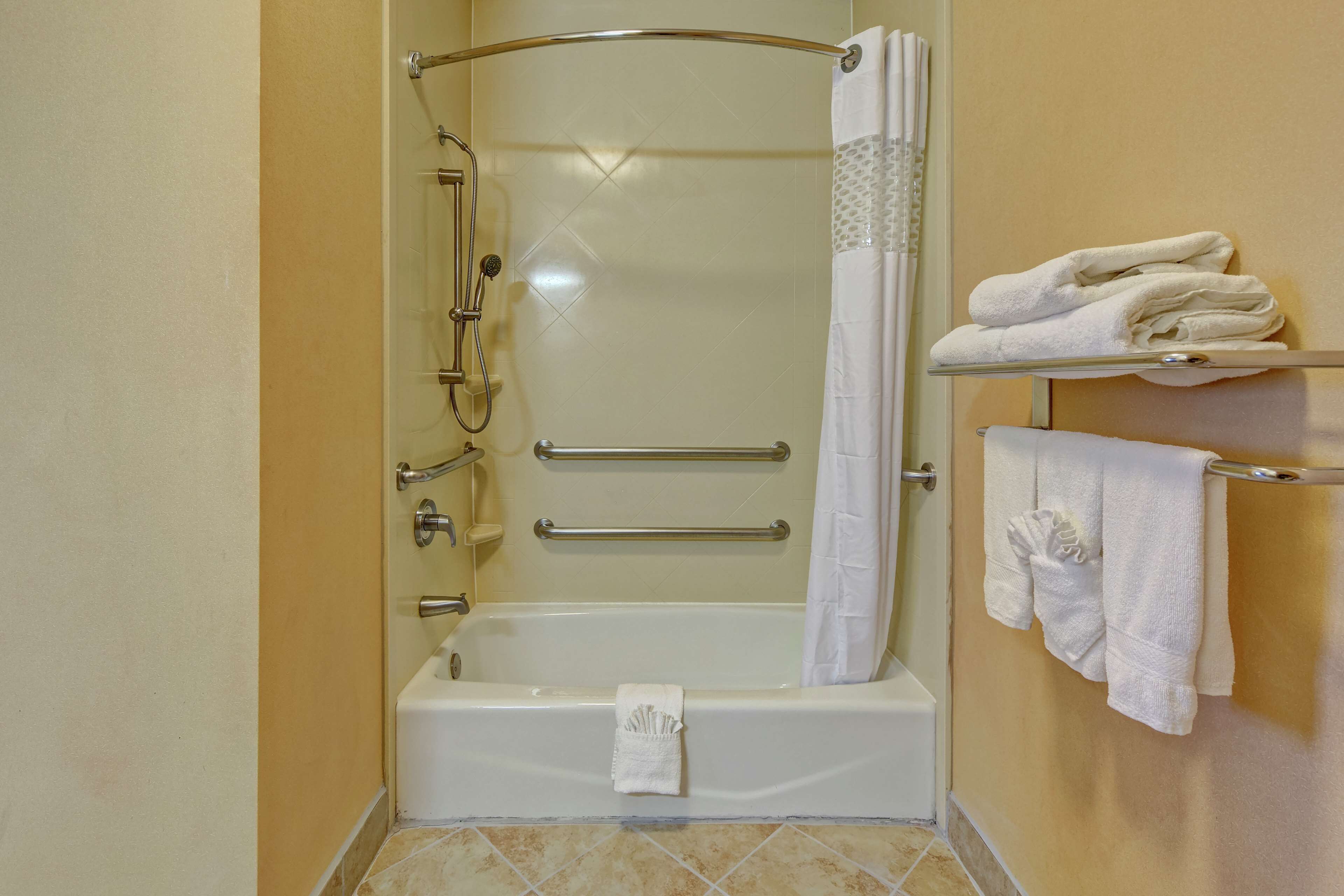 free toiletries, hair dryer, towels