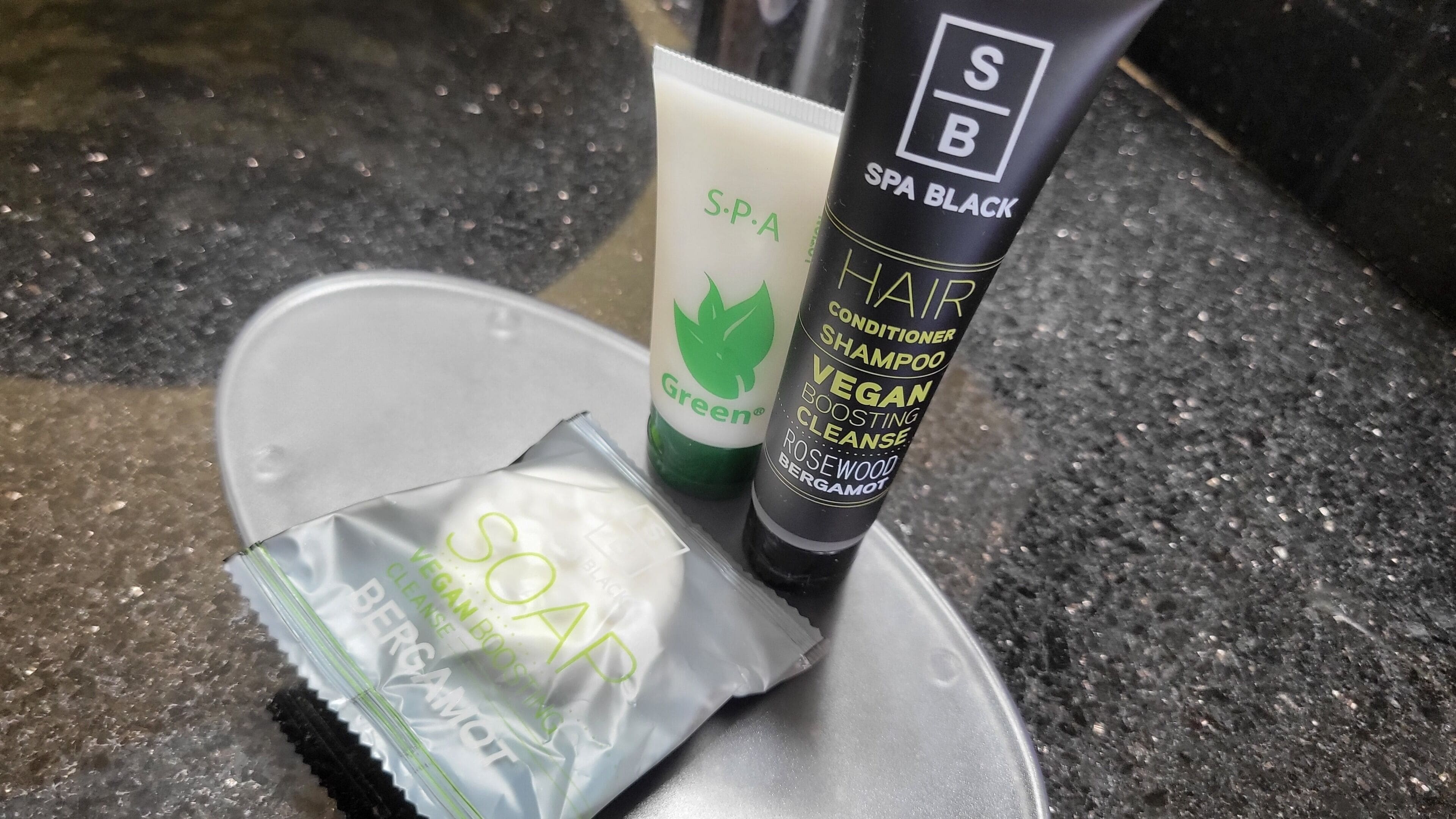 Regadera, amenidades de baño gratuitas, secadora de cabello, toallas 