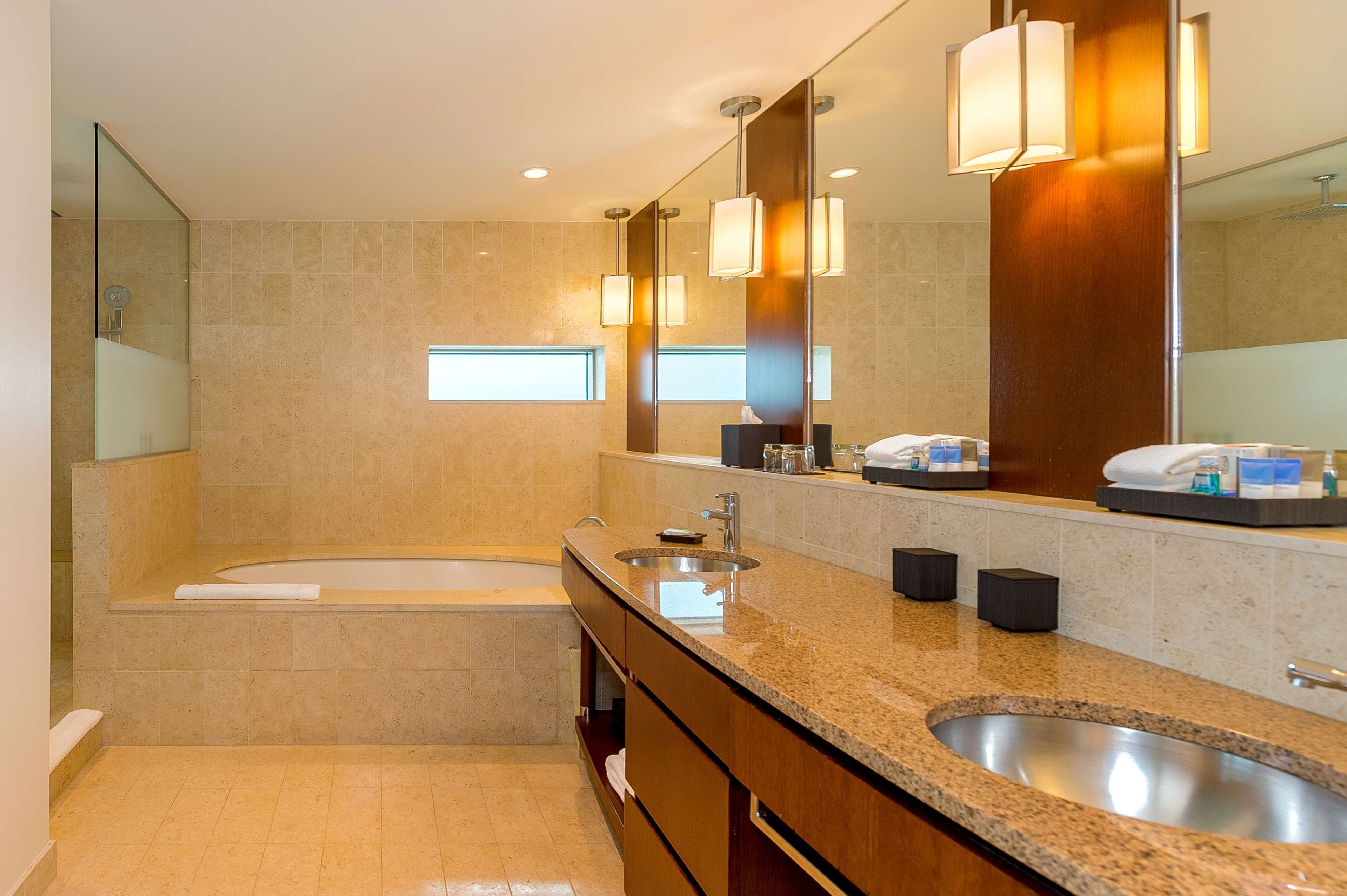 presidential suite | bathroom | shower, free toiletries, hair dryer, towels