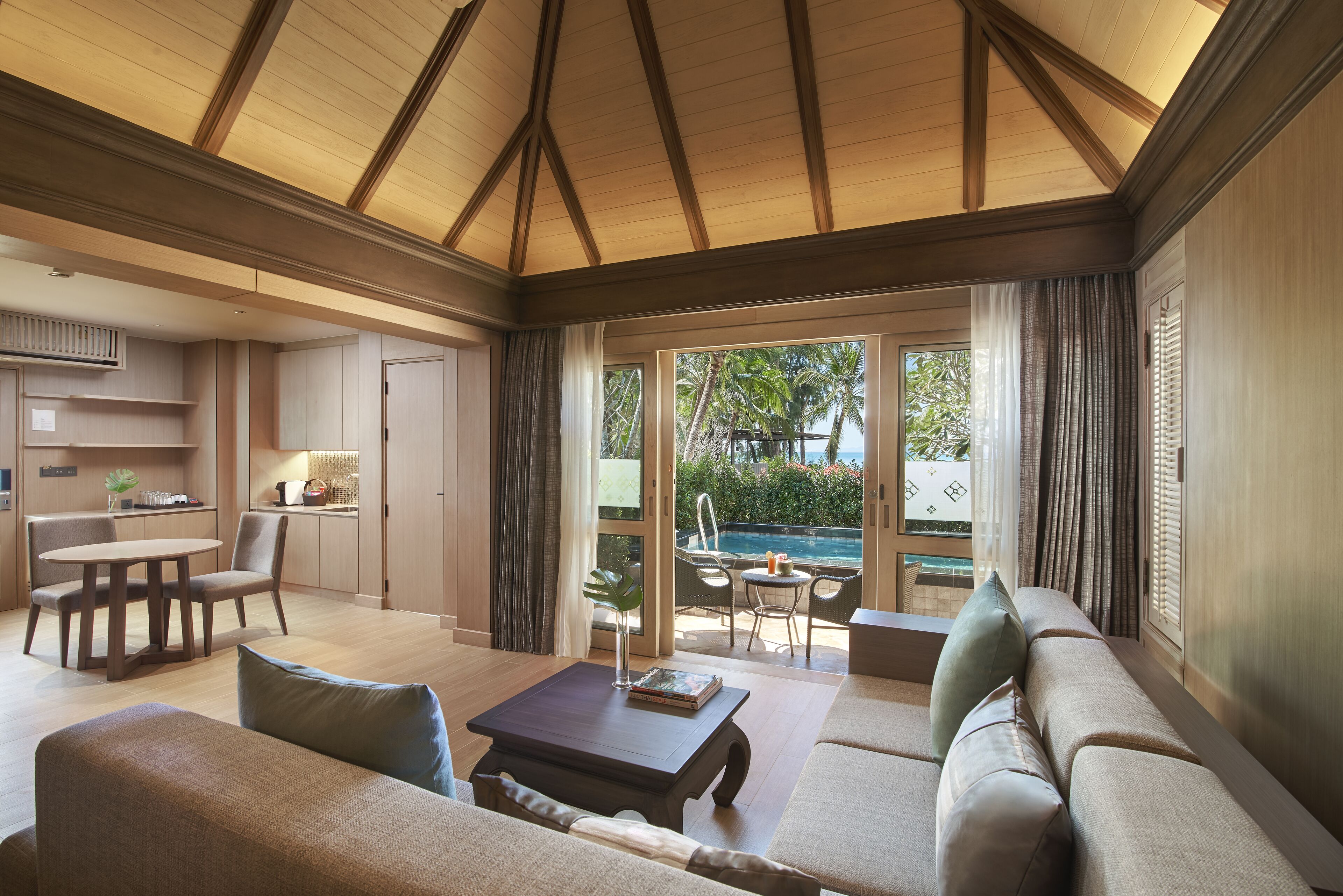 Villa, 1 Bedroom, Private Pool | Living area | 40-inch flat-screen TV with satellite channels, TV