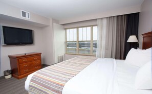Premium bedding, desk, iron/ironing board, free cribs/infant beds