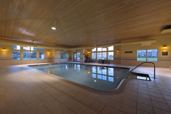 Indoor pool, sun loungers