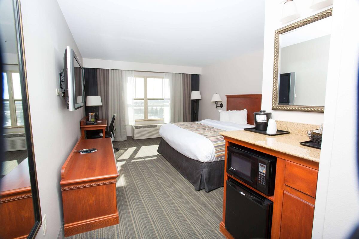 Room, 1 King Bed, Non Smoking | Premium bedding, desk, iron/ironing board, cribs (free)