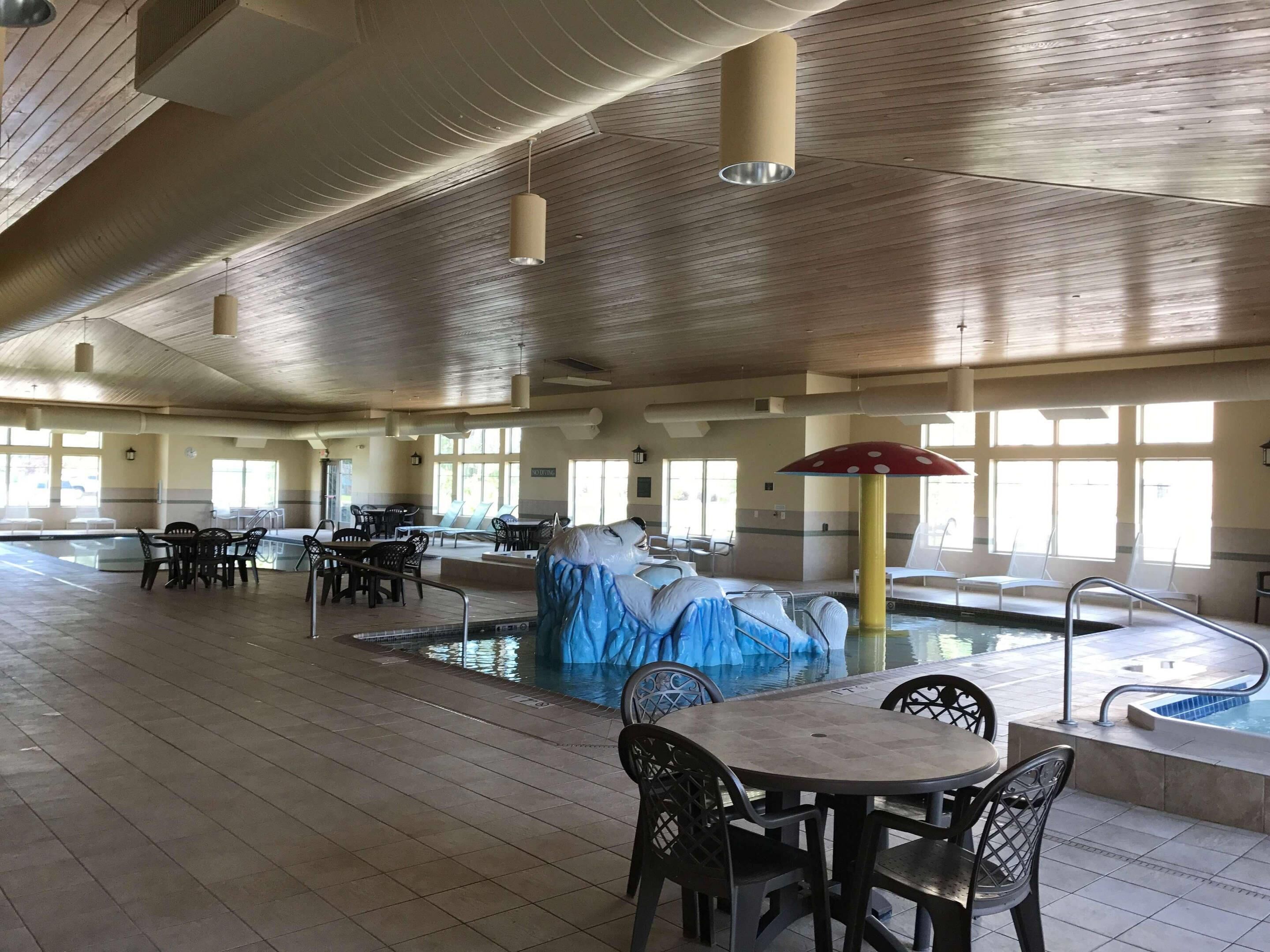 Indoor pool, sun loungers