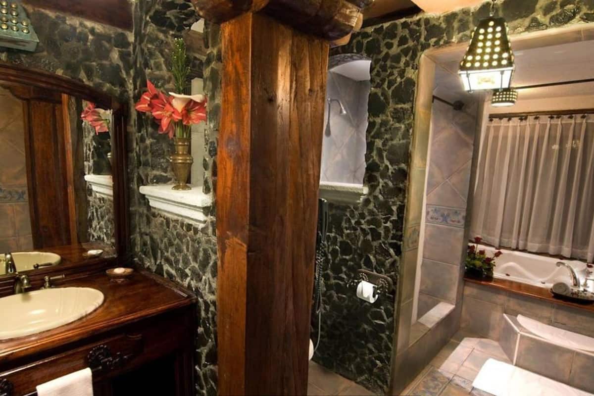 junior suite, jetted tub | bathroom | hair dryer, bathrobes, towels