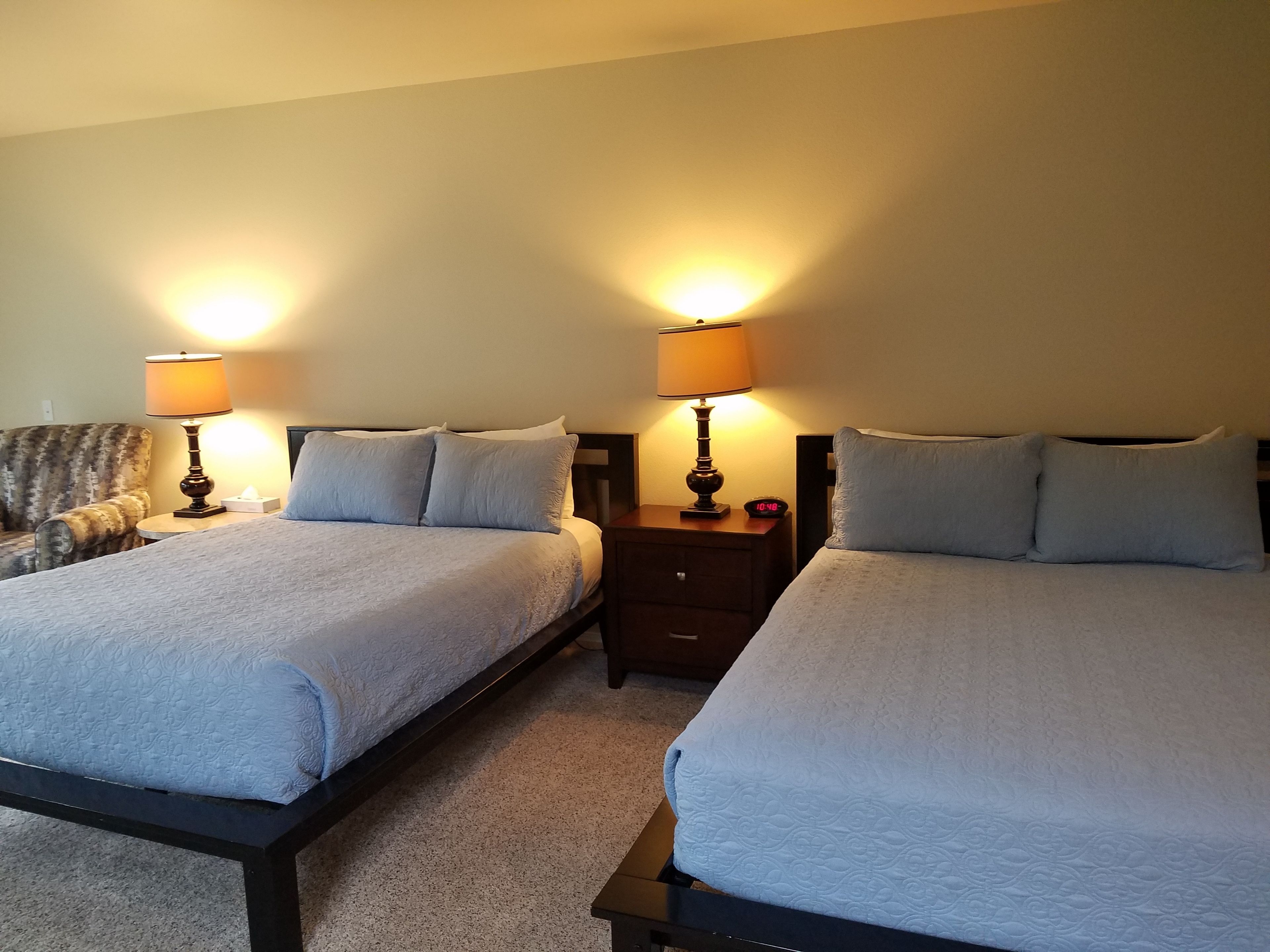 comfort studio suite, 2 queen beds, ocean view | premium bedding, individually decorated, individually furnished