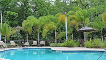 Outdoor pool, pool loungers