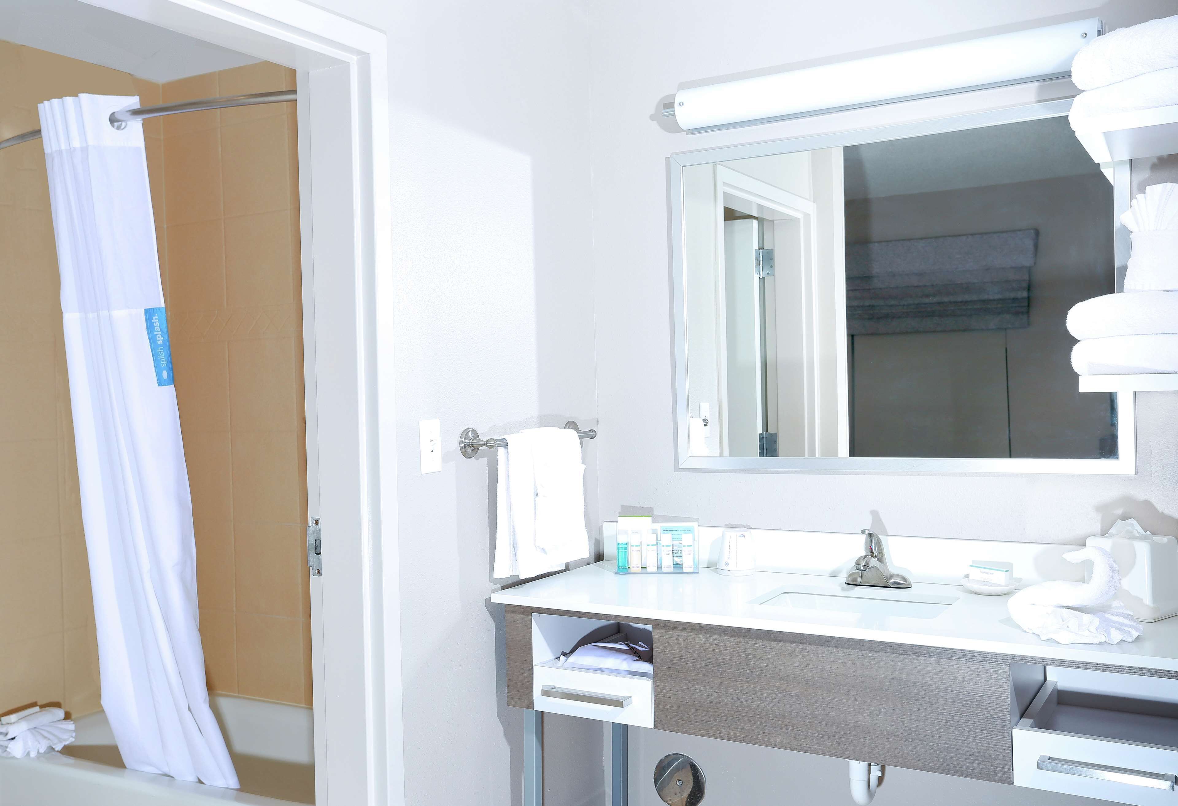 free toiletries, hair dryer, towels