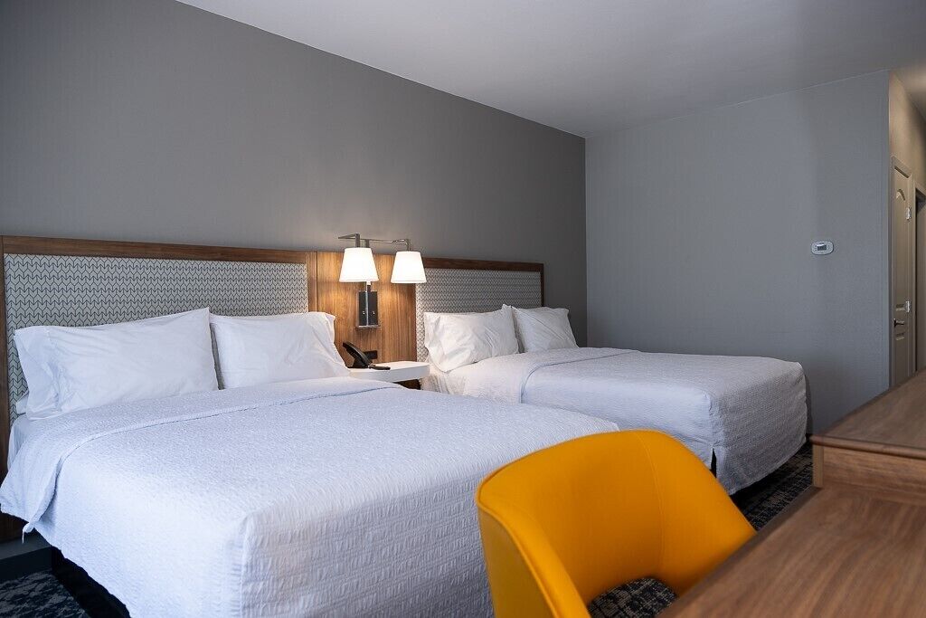 Two queen beds non smoking | In-room safe, desk, laptop workspace, blackout drapes