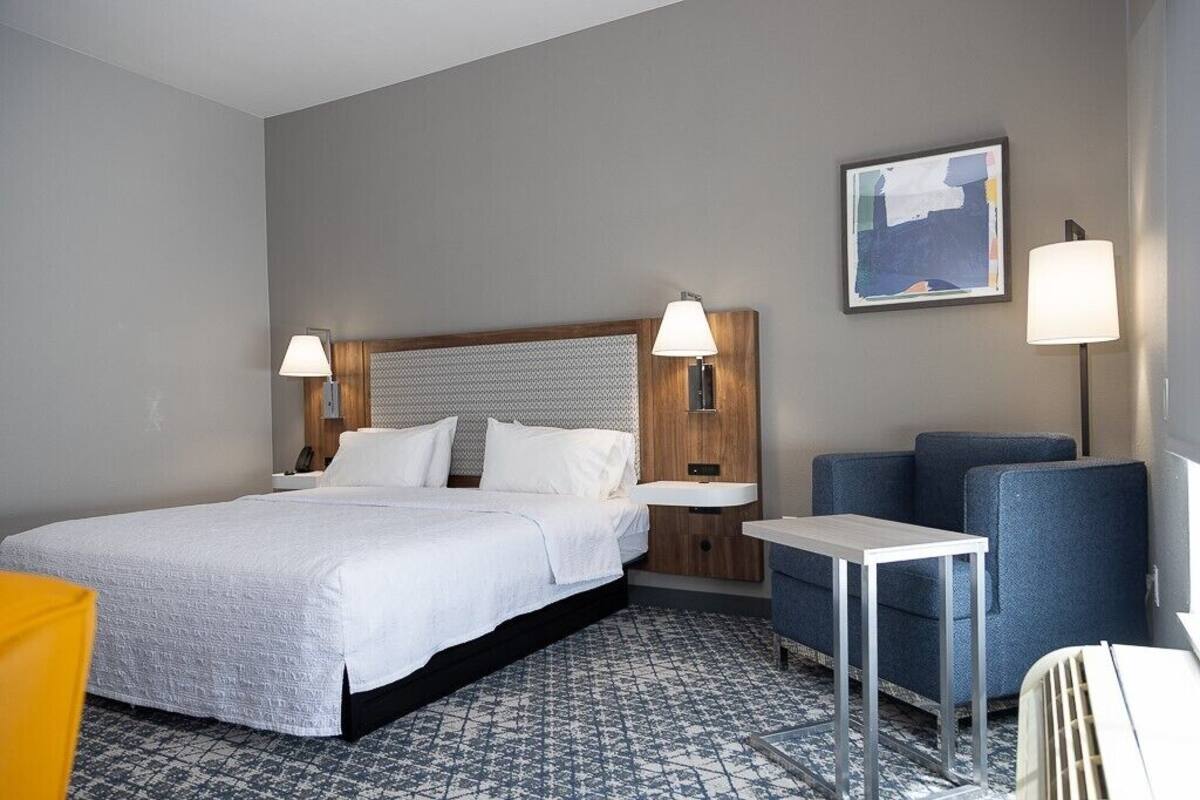 In-room safe, desk, laptop workspace, blackout drapes