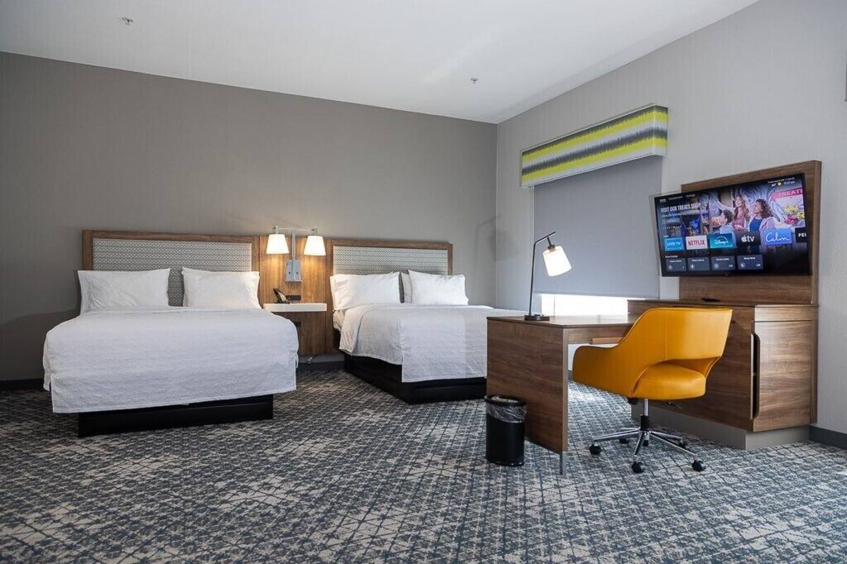 In-room safe, desk, laptop workspace, blackout drapes