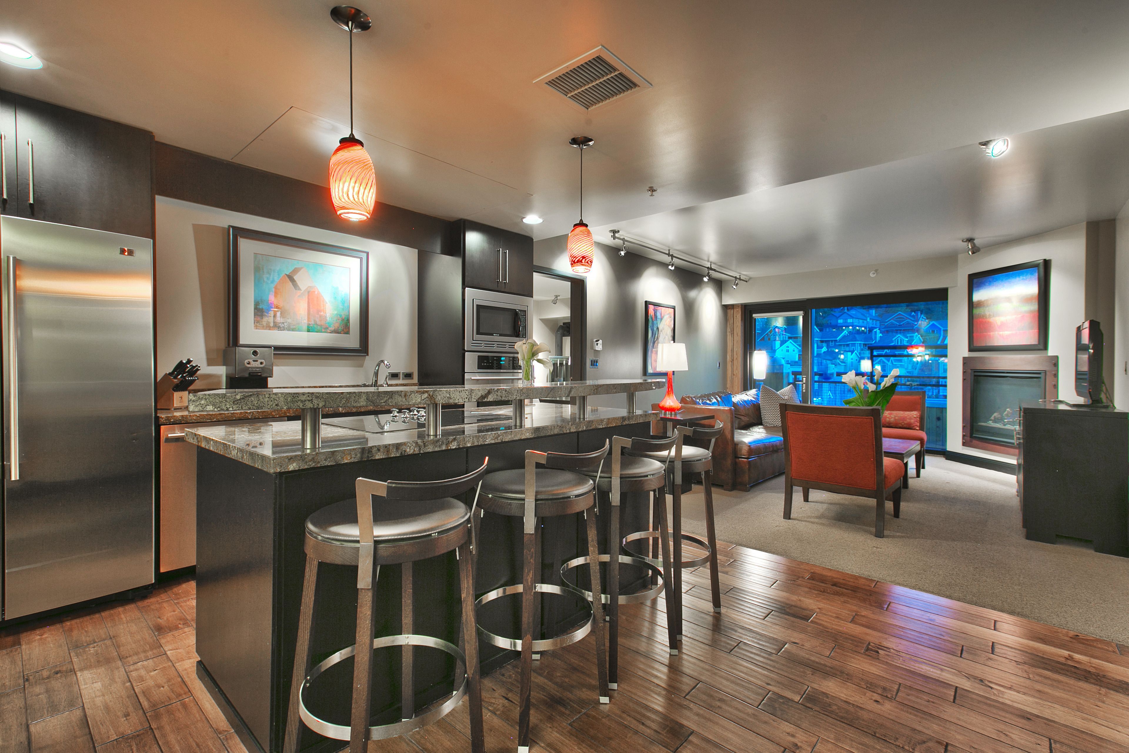 microwave, coffee/tea maker, toaster, cookware/dishes/utensils