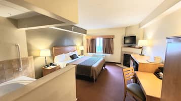 Elite-Zimmer, 1 King-Bett, Whirlpool | 1 Schlafzimmer, Daunenbettdecken, Pillowtop-Betten