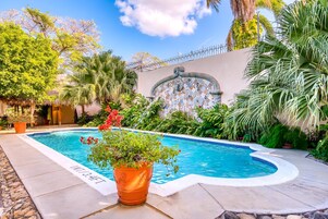 Outdoor pool, open 7:00 AM to 6:00 PM, sun loungers